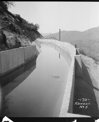 The completed main conduit filled with water at Kaweah #3 Hydro Plant