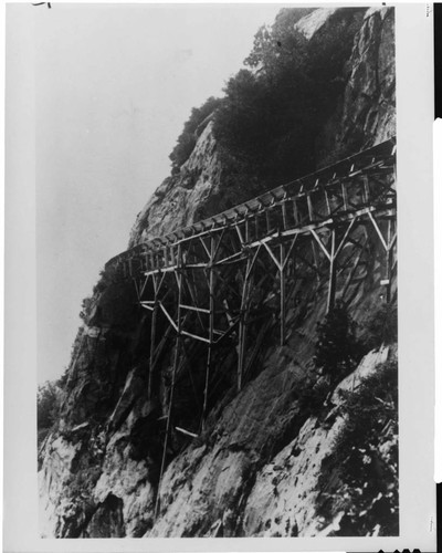 Shaver's lumber company depended upon a 60-mile-long flume to float cut lumber to the finishing mill and drying yards at Clovis