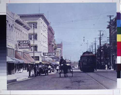 Pacific Electric Car #200 on D Street, San Bernardino