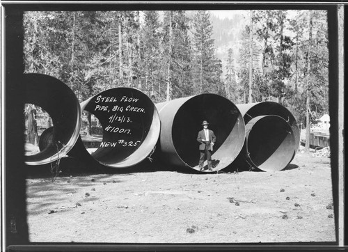 84 inch steel flow line sections stored in yard for Big Creek #1