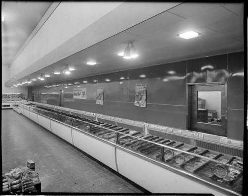 Meat deparment display at Crawford's Market