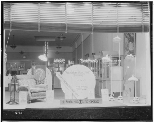 Window Display at Edison for "Sunlife Lamps"