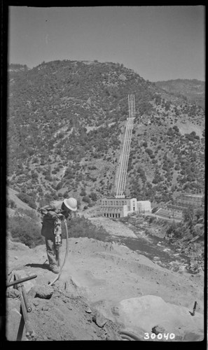 Big Creek Powerhouse #4 - Big Creek 3 & 4 - Transmission line drilling for access road