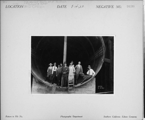 P1.1 - Group Portraits - J. B. Miller party at 18' penstock