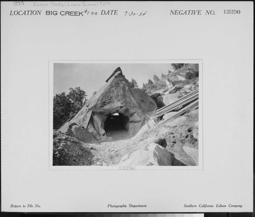 Big Creek #1 - Lower Portal of lower tunnel, Penstock 4th Unit