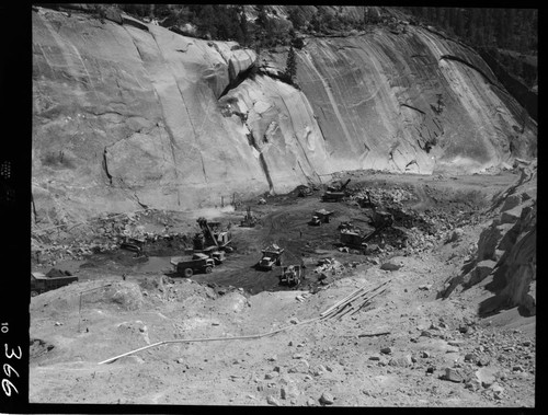 Big Creek - Mammoth Pool - Excavation in cutoff area viewed from West abutment