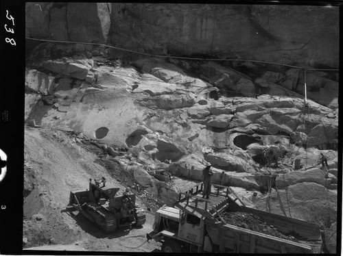 Big Creek - Mammoth Pool - Grout curtain drilling on East abutment of cutoff trench