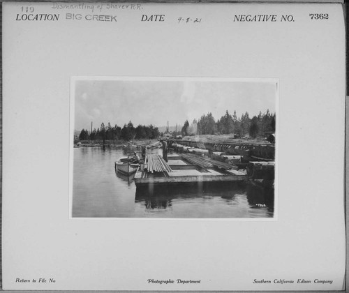 Big Creek, Shaver Lake Dam - Dismantling Shaver Railroad