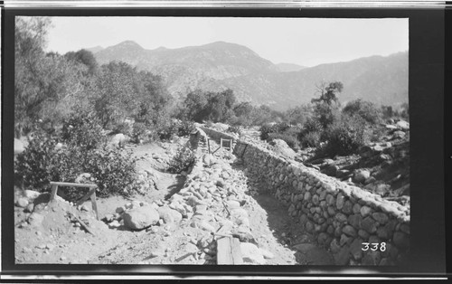 The conduit under construction at the hydro plant of the Tulare County Power Company