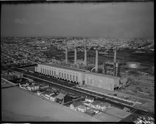 Aerial of Redondo Beach Generating Station with 5 units in place