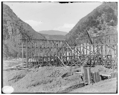 The North and East walls of Mill Creek #3 Hydro Plant under construction