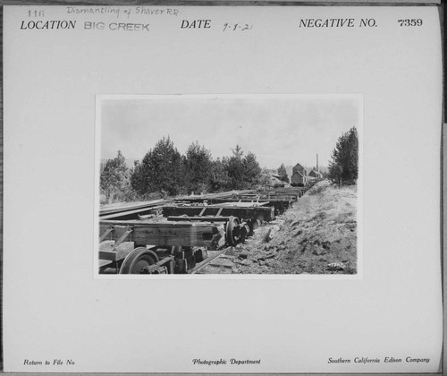 Big Creek, Shaver Lake Dam - Dismantling Shaver Railroad