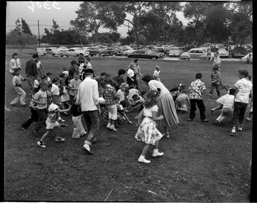 Kids playing at a picnic