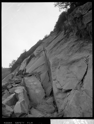 Big Creek - Mammoth Pool - View after shot of onion skin on damsite access road - West abutment