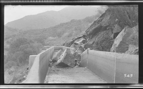 Evidence of the storm damage to the conduit at Kaweah #3 Hydro Plant