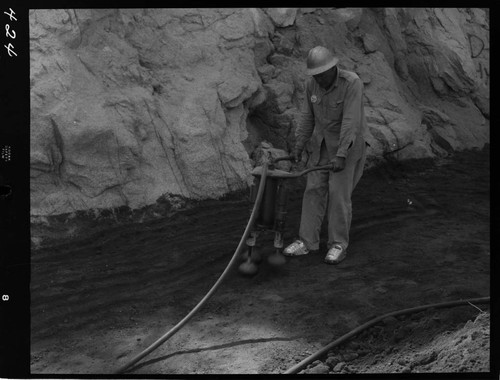 Big Creek - Mammoth Pool - Demonstrating hand operated compacting tools