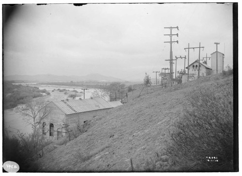 Pedley Substation - Pedley Powerhouse and Transformer House, lower left, from above