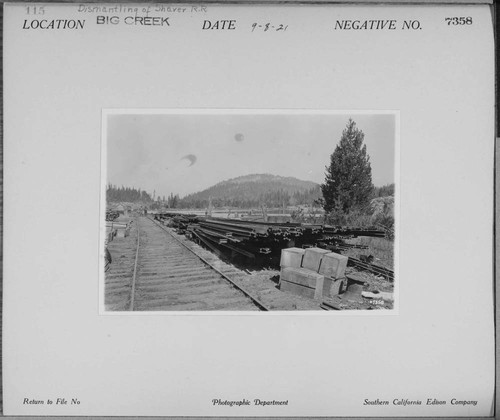 Big Creek, Shaver Lake Dam - Dismantling Shaver Railroad