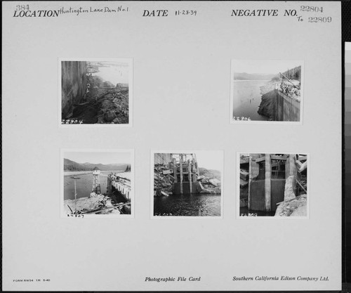 Big Creek, Huntington Lake Dams - Dam 1 Upstream face