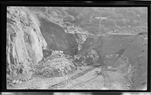 The reservoir partially excavated at Kaweah #3 Hydro Plant