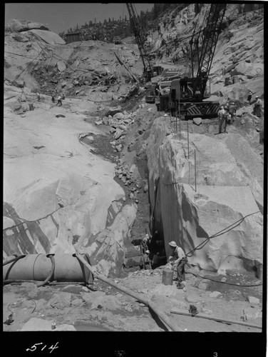 Big Creek - Mammoth Pool - General view of cutoff excavation