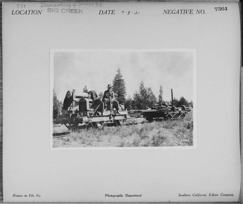 Big Creek, Shaver Lake Dam - Dismantling Shaver Railroad