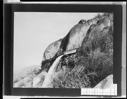 The spillway at the terminus of the #1 flume at Kaweah #1 Hydro Plant