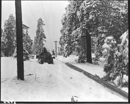 Replacing distribution pole in snow