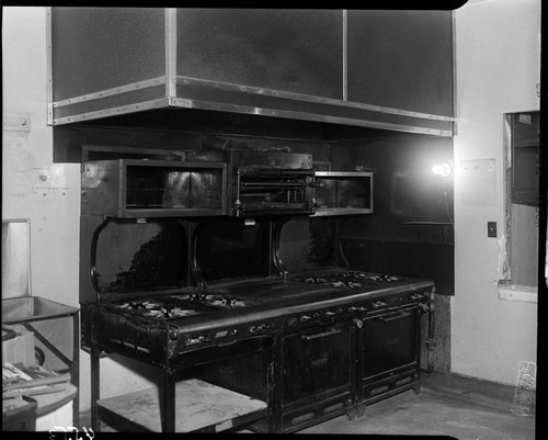 Ranges and ovens in a commercial kitchen