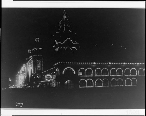 Ocean Park at night [showing the Revolving Grotto Cafe