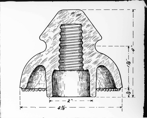 A drawing of the insulator from the original Redlands Line