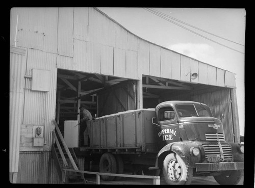 Loading large truck with ice at Imperial Ice Plant