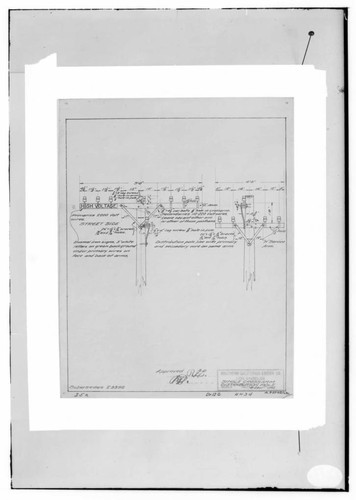 C1.1 - Charts miscellaneous - Standard drawing no. 4434 showing layout of hardware on single arm of distribution pole found on page OH