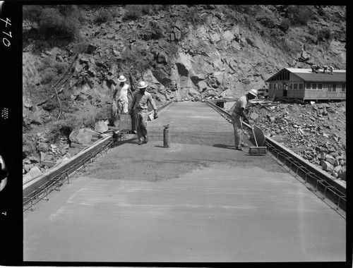 Big Creek - Mammoth Pool - Finishing first concrete deck of powerhouse bridge