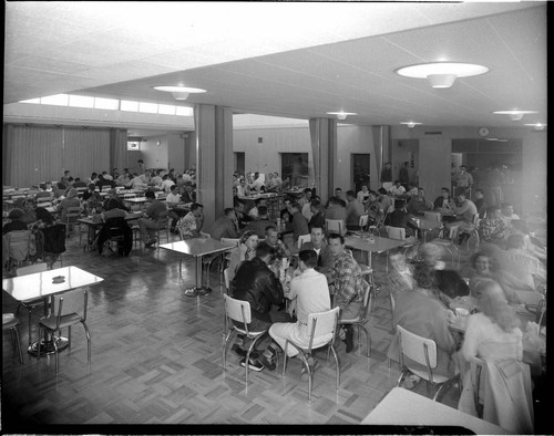 Students eating in lunch room