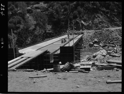 Big Creek - Mammoth Pool - Forming for deck of powerhouse bridge