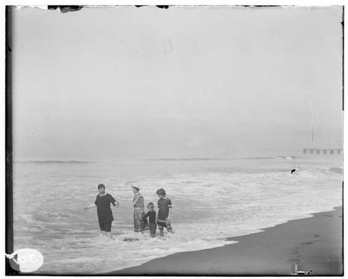 A group of people on the beach