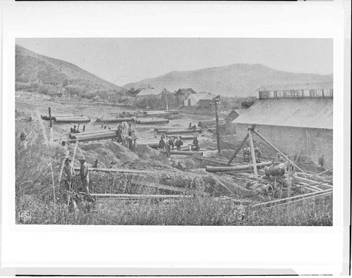 A construction crew at the construction site of Mill Creek #3 Hydro Plant