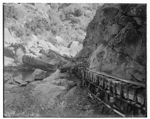 View of the head of the flume of Kaweah #1 Hydro Plant