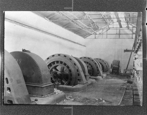 The interior of the power house at Santa Ana River #1 Hydro Plant