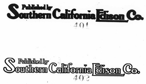 Southern California Edison Company logo two "Published by Southern California Edison Co