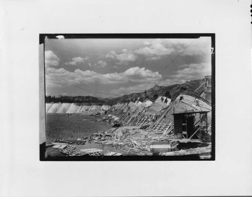 Construction of Florence Lake Dam in the summer of 1926