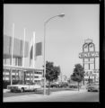 Street and parking lot lighting at shopping center near Connell Chevrolet in Costa Mesa