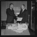 SCE CEO, William R. Gould receiving a "Seven Wonders of Engineering in California" award from the California Society of Professional Engineers for the San Onofre Nuclear Generating Station