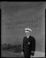 Fire Chief standing in front of Fire Dept. Headquarters