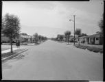 Street lighting in a California housing tract