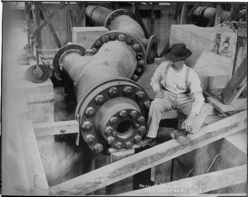 At the bottom end of the pipelines lies this complex casting. the "needle valve housing."