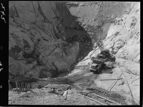 Big Creek - Mammoth Pool - General view of bottom of cutoff trench looking downstream