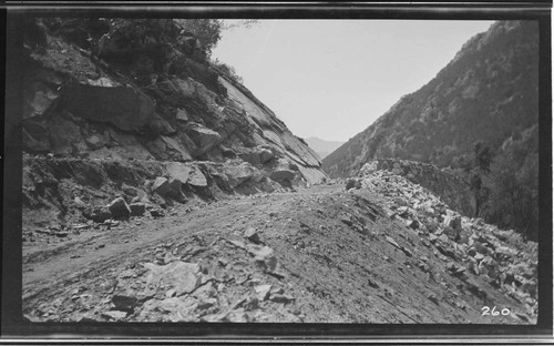 The Marble Fork conduit grade and road at Kaweah #3 Hydro Plant