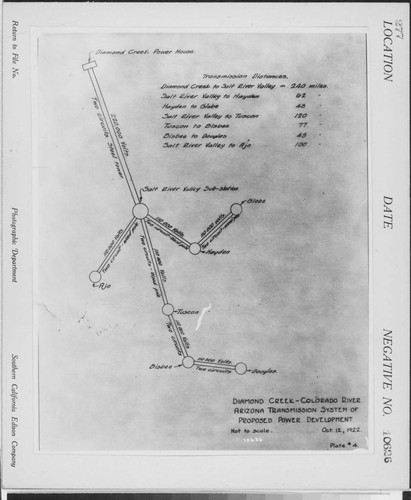 Colorado River - drawing of Arizona Transmission System for Diamond Creek